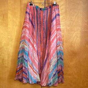 The Pyramid Collection Large Colorful Striped Maxi Skirt